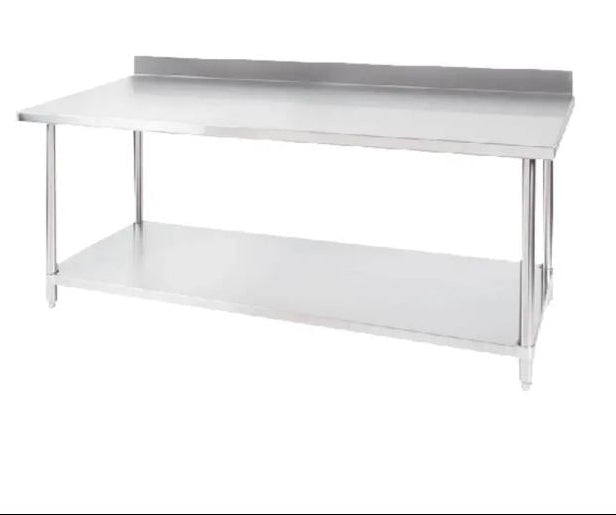 MESON CON RESPALDO ACERO INOXIDABLE 180X60X90