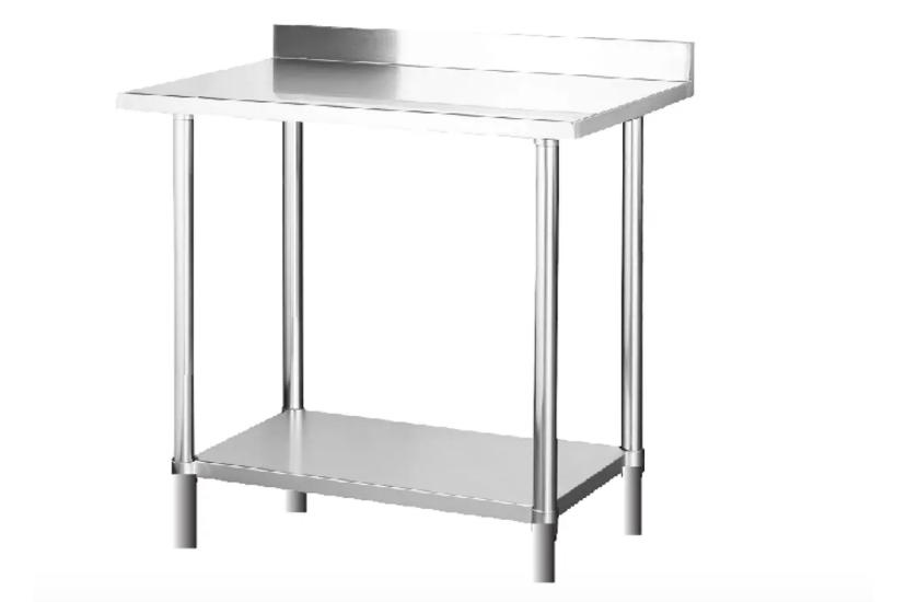 MESÓN CON RESPALDO 90X60X90 ACERO INOXIDABLE